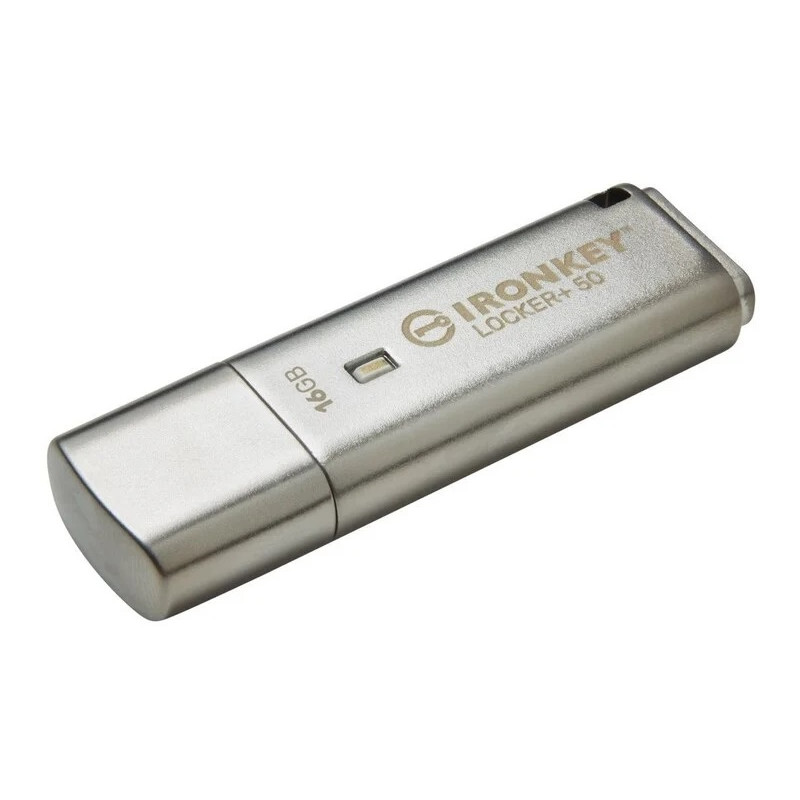 Kingston IronKey Locker+ 50/16GB/USB 3.1/USB-A/Strieborná