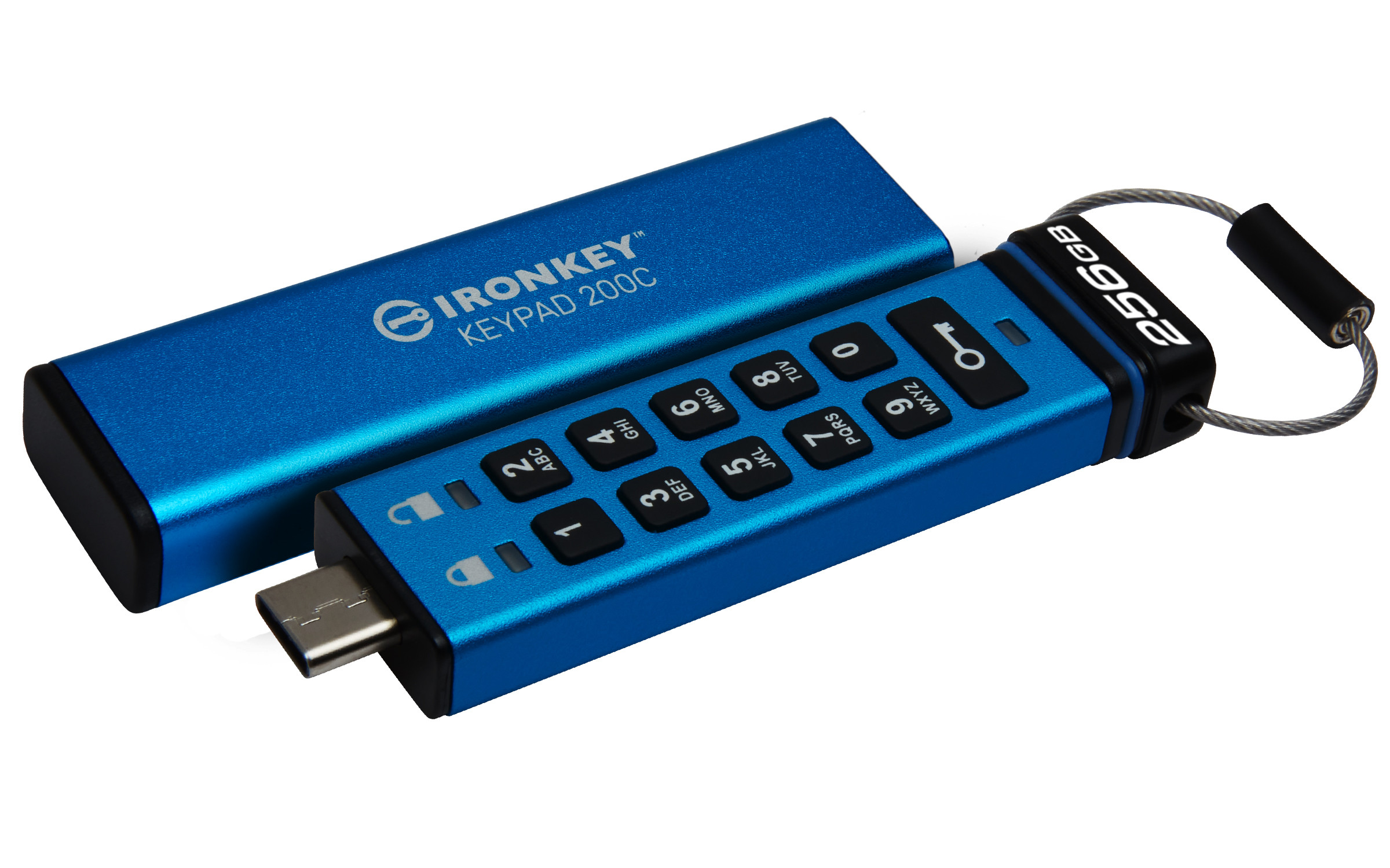 Kingston Ironkey Keypad 200C/256GB/USB 30/USB-C/Modrá