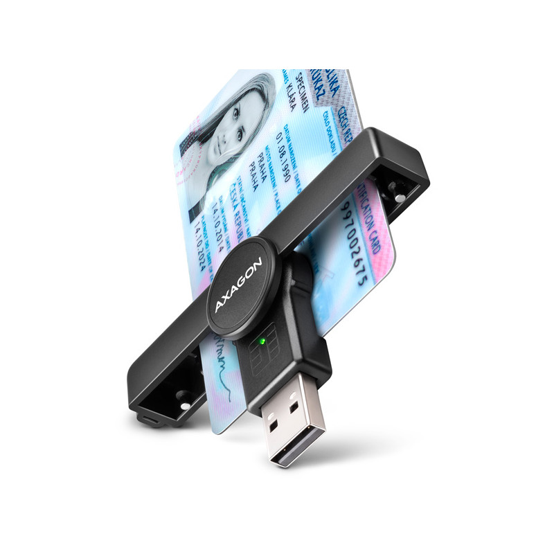 AXAGON CRE-SMPA, USB-A PocketReader čítačka kontaktných kariet Smart card, (eObčanka, eID klient)