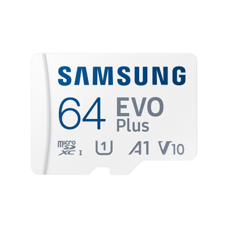 Samsung EVO Plus/micro SDXC/64GB/UHS-I U1 / Class 10/+ Adaptér/Biela