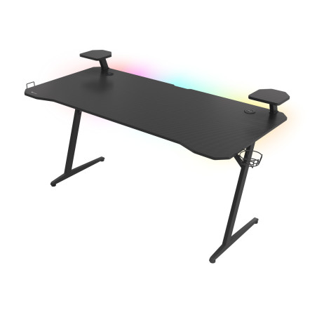 Genesis Holm 510 RGB - herný stôl s RGB podsvietením, 160x75cm, 3xUSB 3.0, bezdrôtová nabíjačka