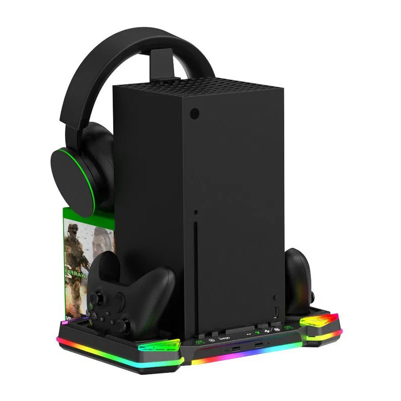 iPega XBX025S Multifunkčný Nabíjací RGB Stojan s Chladením pre Xbox