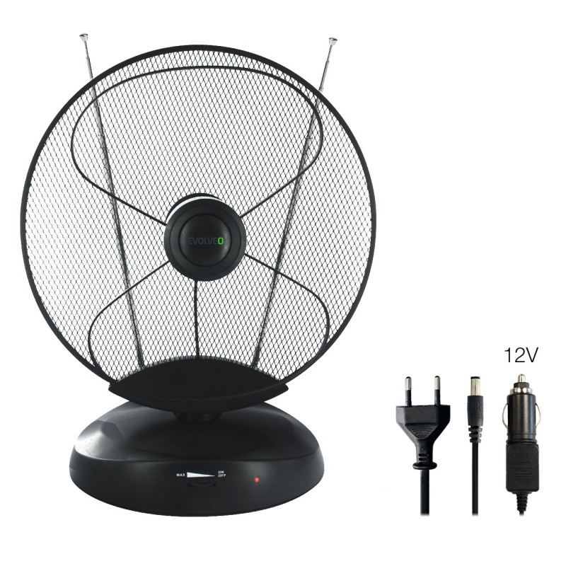 EVOLVEO Xany 4, 230/12V, aktívna izbová anténa FM/DAB+/DVB-T2, filter LTE,4G,5G