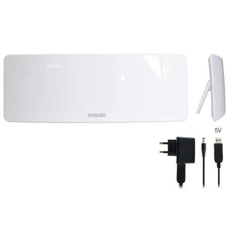 EVOLVEO Xany 1, 230/5V, aktívna izbová anténa DAB+/DVB-T2, filter LTE,4G,5G