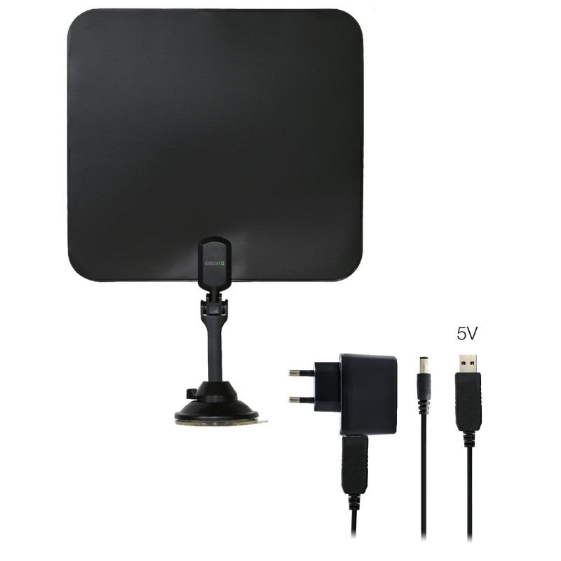 EVOLVEO Xany 2C LTE 230/5V, aktívna izbová anténa FM/DAB+/DVB-T/T2, filter LTE