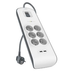 BELKIN SurgeStrip prep.ochrana, 6 zásuviek, 650J, 2USB