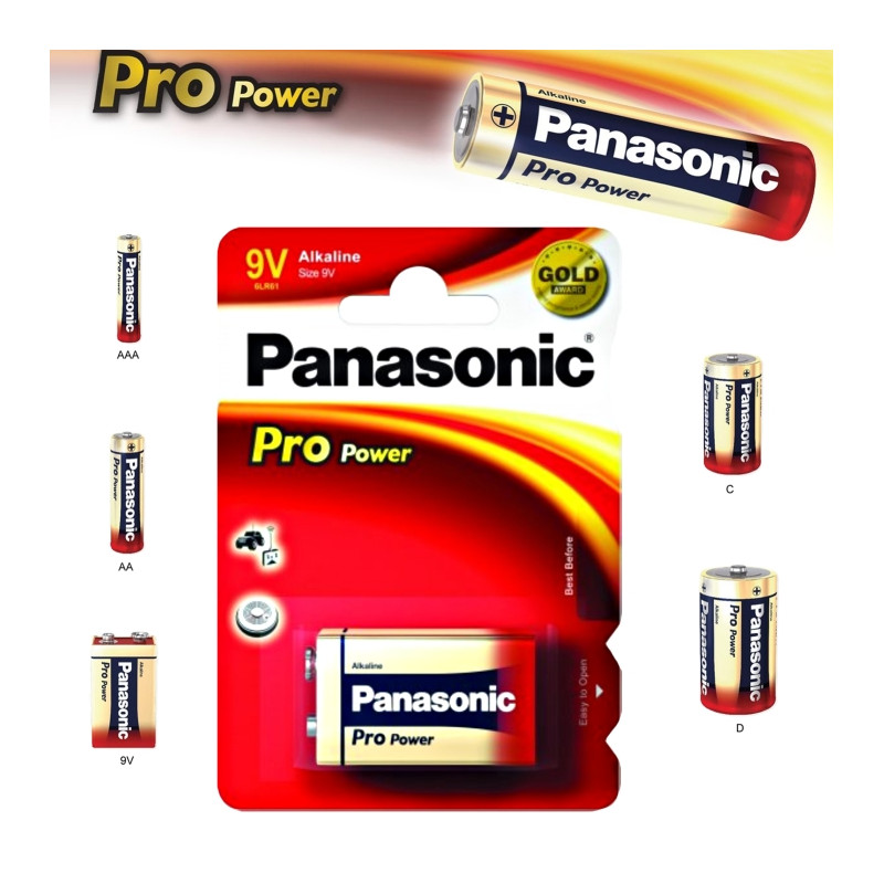 Alkalická batéria 9V Panasonic Pro Power 6LR61