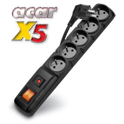 Rozvodný panel ACAR X5/5m 5x230V čierny+prep.ochr.