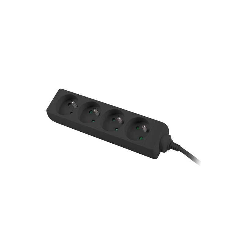 Predlžovací prívod 230V 3m 4 zásuvky, čierny