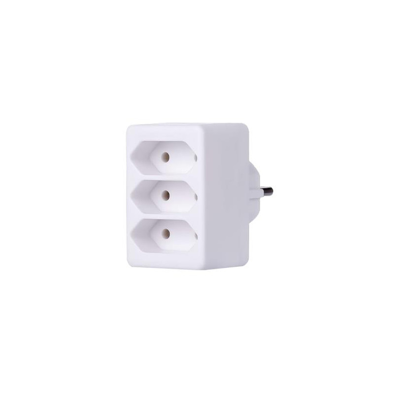 PremiumCord Roztrojka 230V biela 3x2,5A