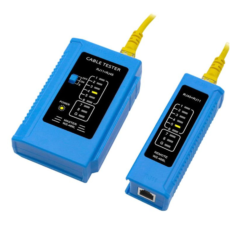 W-Star Tester káblov UTP WS468BU RJ45 RJ11 STP Cat5e Cat7 modrá