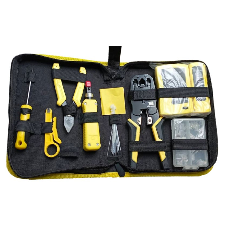 W-star Sada náradia pre sieťárov WS5008, 10 kusov, tester RJ45, narážač, kliešte RJ45 RJ11,12