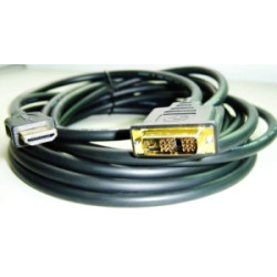 Kábel HDMI-DVI 3m, M/M tieň., pozlátené kontakty 1.3