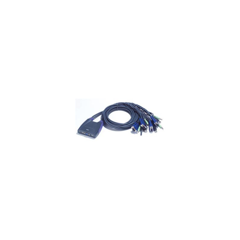 Aten 4-port KVM USB mini, audio, 1.8m káble