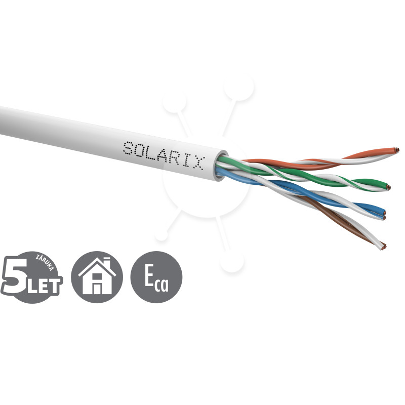 Inštalačný kábel Solarix CAT5E UTP PVC Eca 500m/box SXKD-5E-UTP-PVC