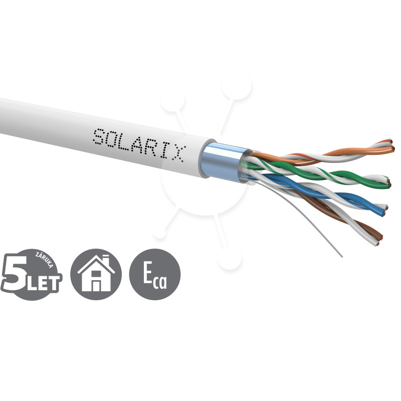 Inštalačný kábel Solarix CAT5E FTP PVC Eca 305m/box SXKD-5E-FTP-PVC