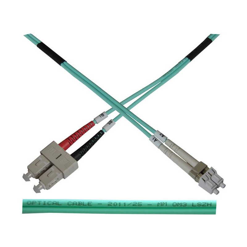 Optický patch kábel duplex LC-SC 50/125 MM 3m OM3