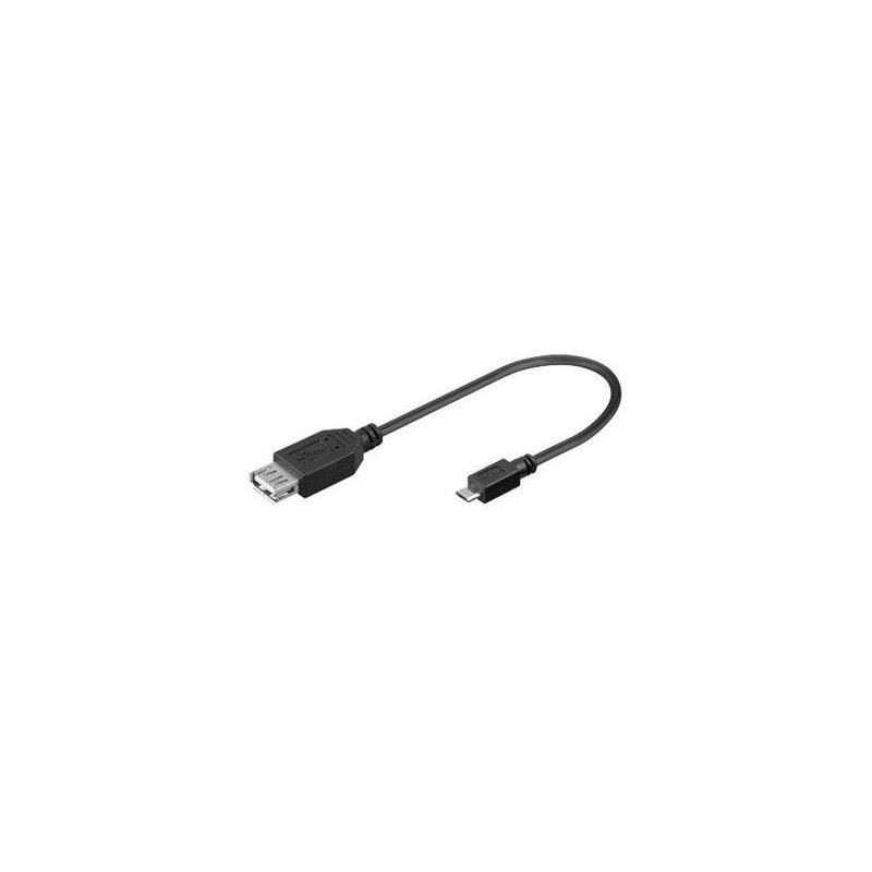 PremCord USB kab redukcia A/fem-MicroUSB/male20cmOTG
