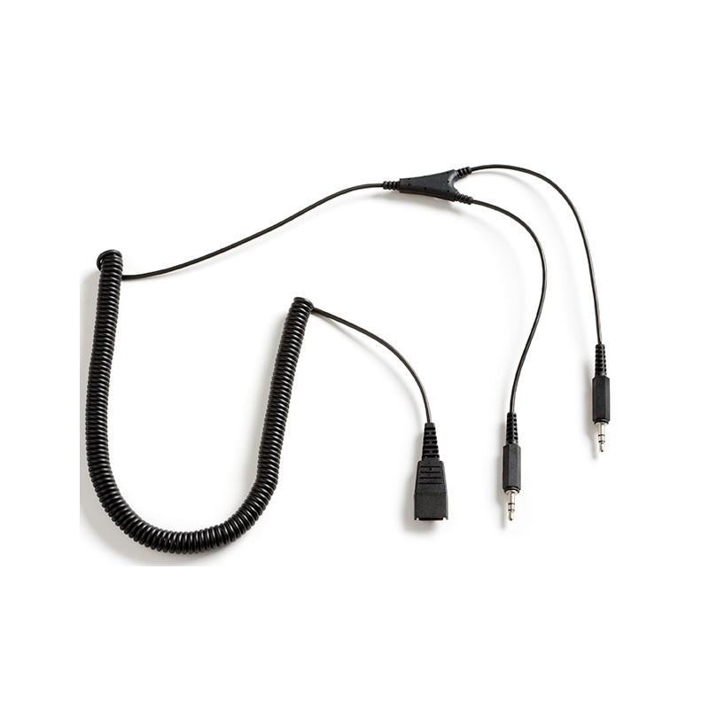Jabra QD-2x3, 5mm, 0,5-2m, coiled