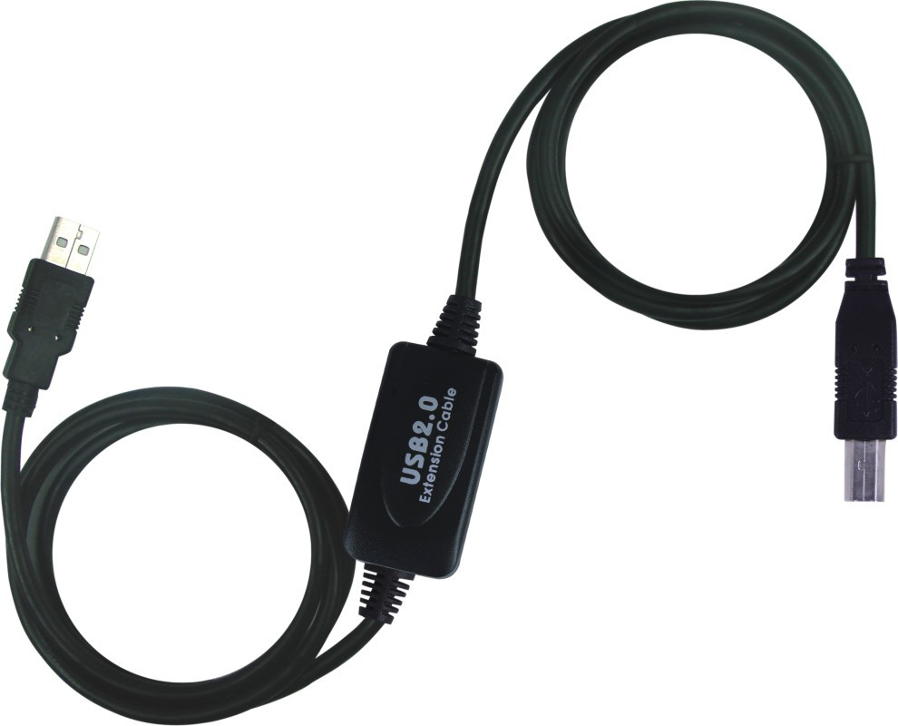 PremiumCord USB 20 repeater a prepojovací kábel A/M-B/M 10m