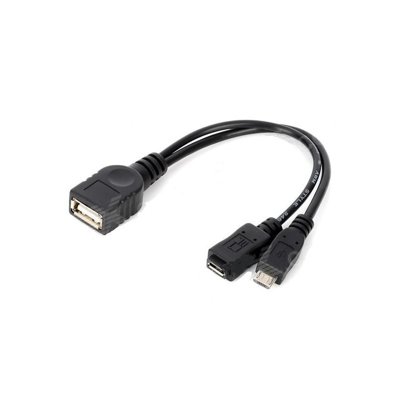 PremiumCord USB redukcia kábel USB A/female+Micro USB/female - Micro USB/male OTG