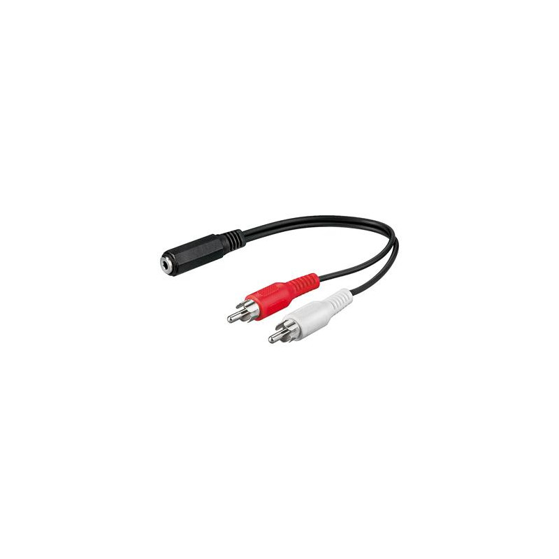 PremiumCord Kábel Jack 3.5mm-2xCINCH F/M 20cm