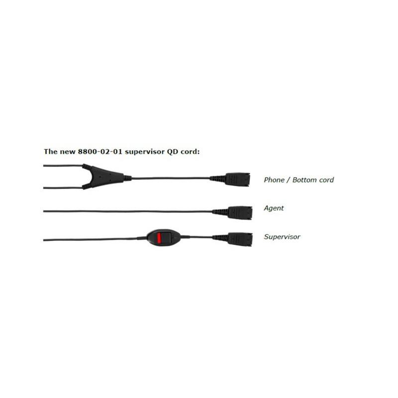 Jabra Supervisor Y-cord, QD-2xQD (mute switch)