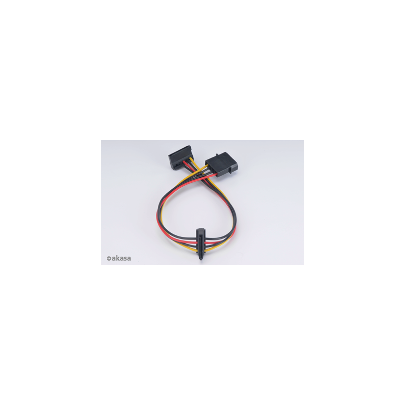 AKASA - 4-pin molex na 2x 15-pin Sata adaptér