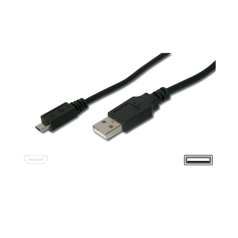 Kábel micro USB 2.0, A-B 0,75m, pre rýchle nabíjanie