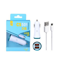 Aligátor nab. do auta PLUS microUSB, 5V/2,1A modrá