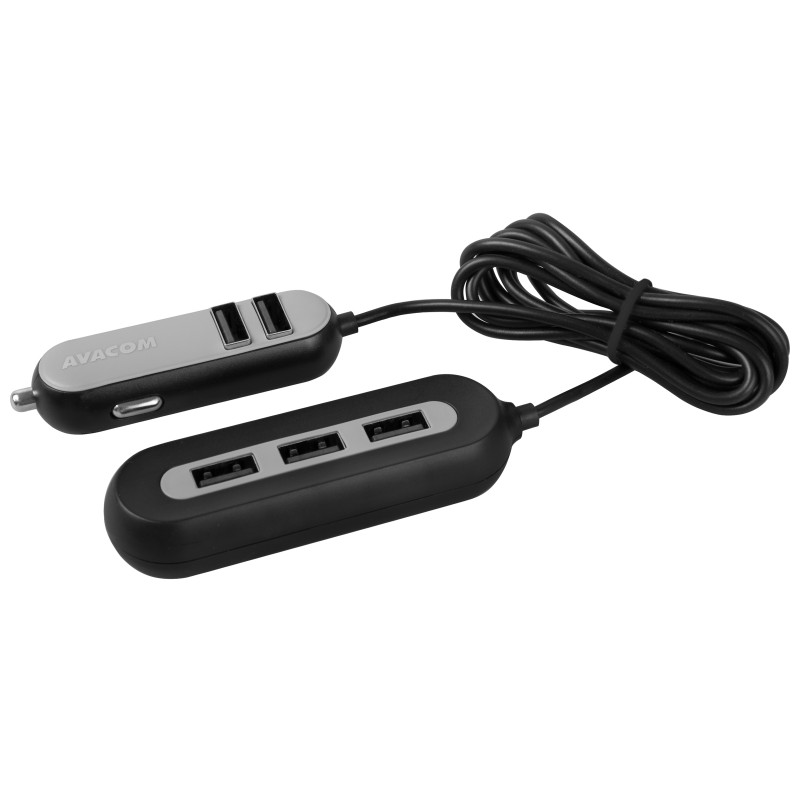 AVACOM CarHUB nabíjačka do auta 5x USB výstup, čierna