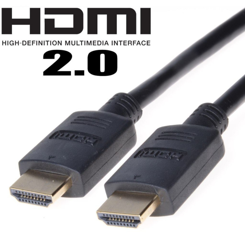PremiumCord HDMI 2.0 High Speed+Ethernet, pozlátené konk., 2m
