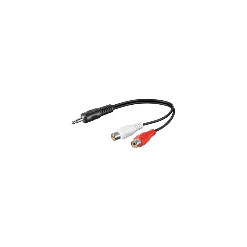 PremiumCord Kábel Jack 3.5mm-2xCINCH M/F 20cm