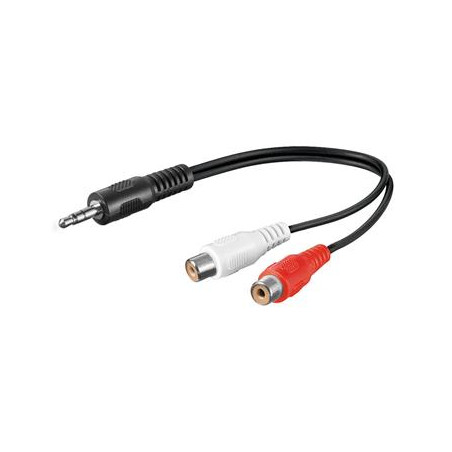PremiumCord Kábel Jack 3.5mm-2xCINCH M/F 20cm