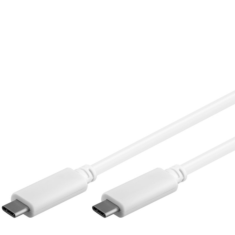 PremiumCord USB-C/male - USB-C/male, biely, 1m