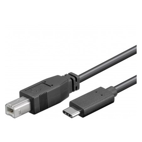 PremiumCord USB-C/male - USB 2.0 B/male, čierny,1m