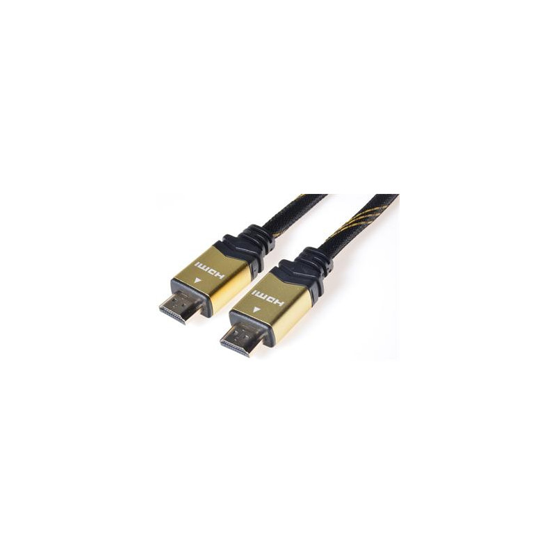 PremiumCord GOLD HDMI + Ethernet kábel, zlac., 1m