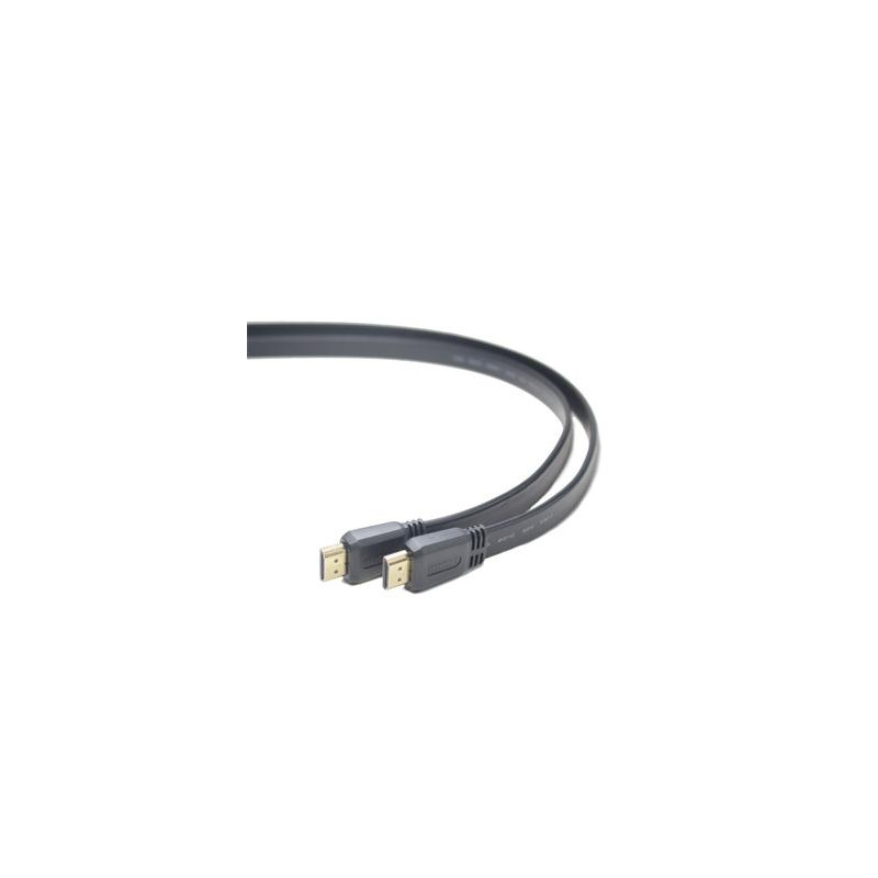 PremiumCord Kábel HDMI+Ethernet, zlac., plochý, 2m