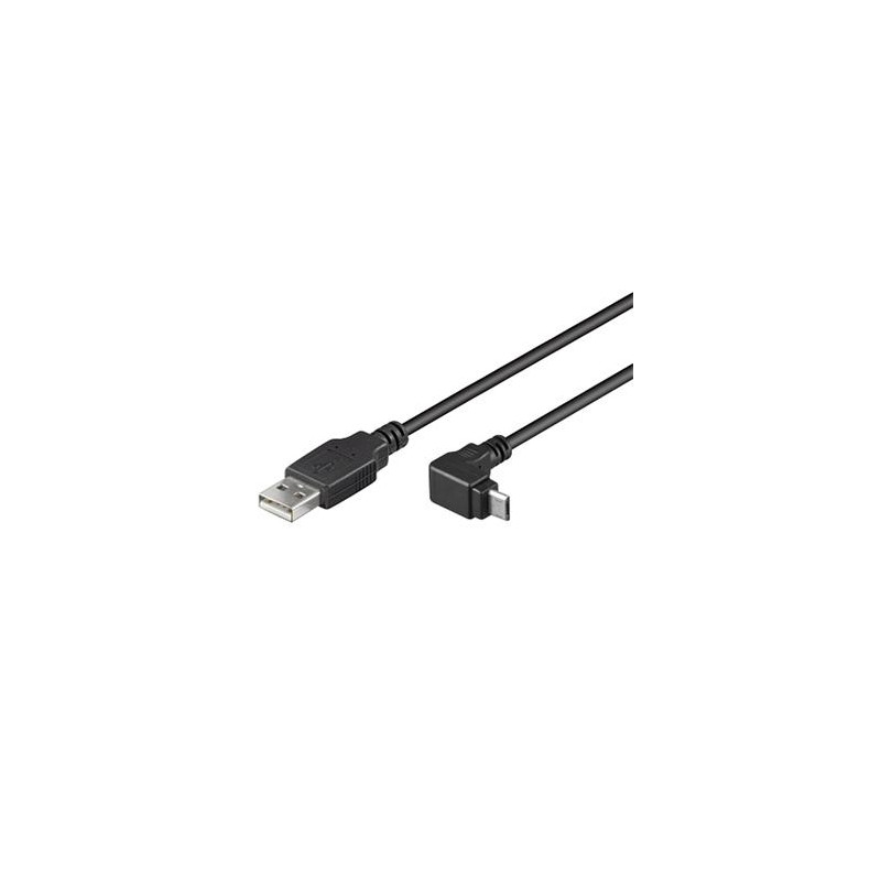 PremiumCord Kábel microUSB 2.0, A-B, 90 °, 1.8m