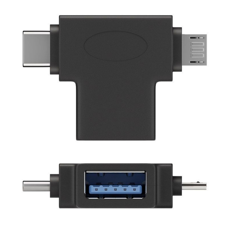 PremiumCord Adaptér USB-A na USB-C + micro USB-B