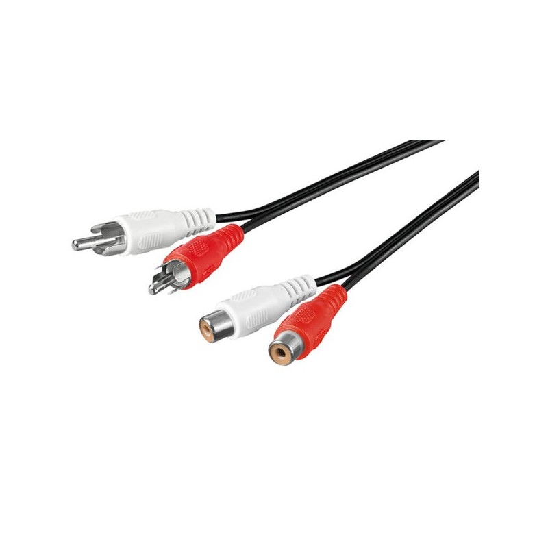 PremiumCord Kábel 2x Cinch-2x Cinch, M/F 3m