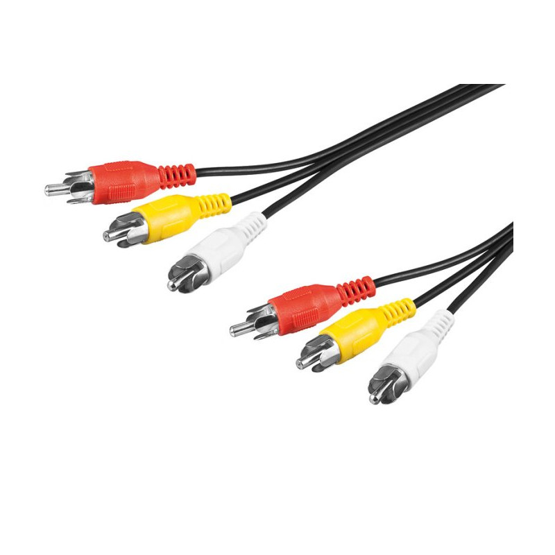 PremiumCord Kábel 3x CINCH-3x CINCH M/M 3m