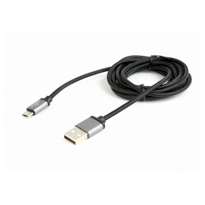 GEMBIRD Opletaný MicroUSB - USB 2.0, M/M, 1,8 m, čierny