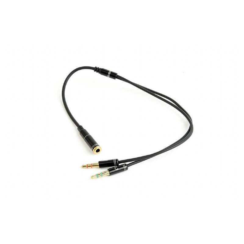 GEMBIRD 3.5 mm stereo jack 4-pin, redukcia, 20 cm, 2xF/M