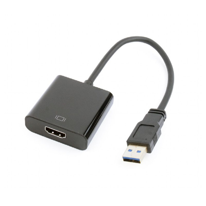 GEMBIRD Redukcia USB 3.0 - HDMI, M/F, 15cm, čierny