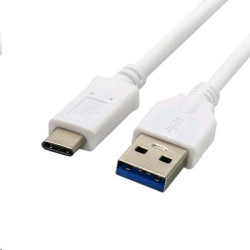 Kábel C-TECH USB 3.0 AM na Type-C kábel (AM/CM), 1m, biely