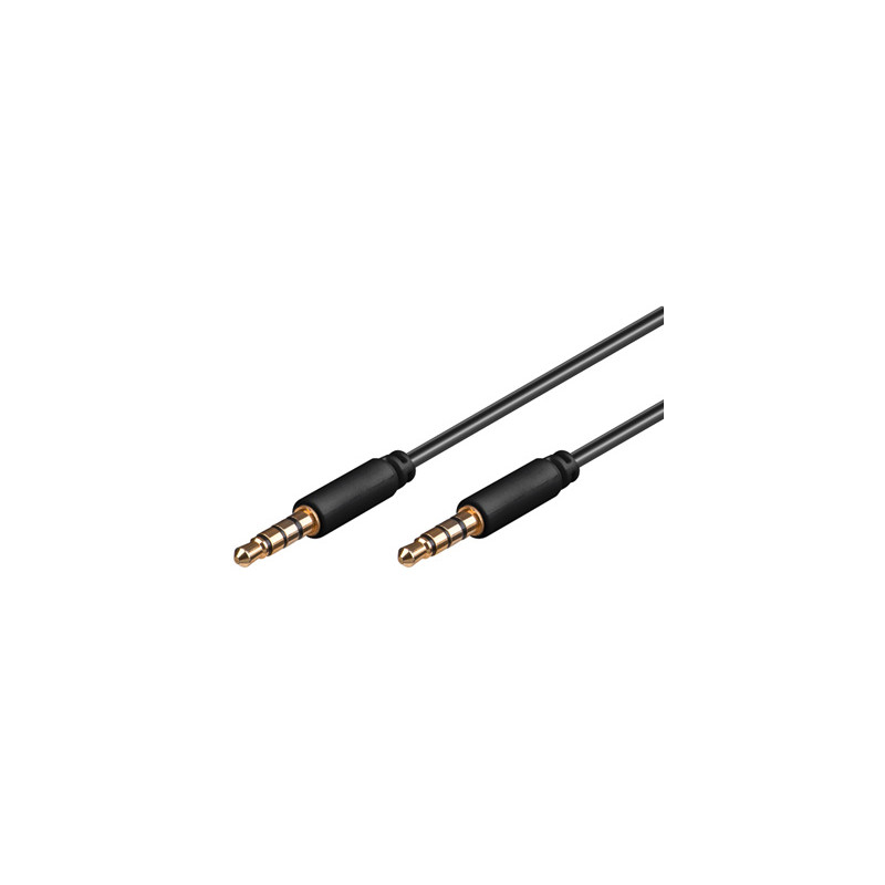 PremiumCord Jack 3.5mm 4 pinový M/M 0,5m
