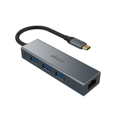 AKASA - USB Type-C 4-in-1 hub s Ethernetom