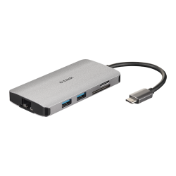 D-Link 8-in-1 USB-C Hub with HDMI/Ethernet/Card Reader/Power Delivery