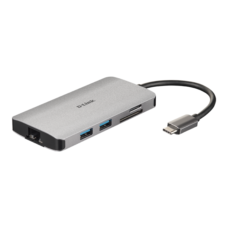 D-Link 8-in-1 USB-C Hub with HDMI/Ethernet/Card Reader/Power Delivery